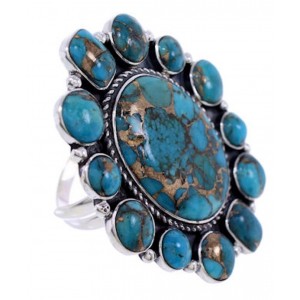 Southwest Turquoise Jewelry Large Statement Ring Size 8-1/2 YS71919