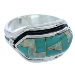 Silver Jewelry Turquoise Opal Southwest Ring Size 5-3/4 BW72300 