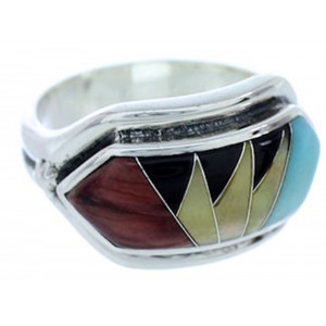 Southwest Silver Multicolor Ring Size 5-3/4 YS72349