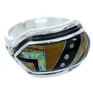 Sterling Silver Southwest Jewelry Multicolor Ring Size 6-1/2 YS72569