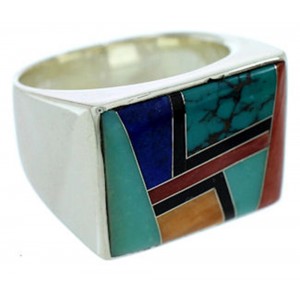 Multicolor Sterling Silver Southwest Jewelry Ring Size 11-3/4 YS72789