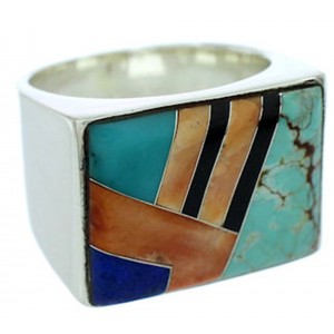 Sterling Silver Multicolor Southwest Jewelry Ring Size 9-3/4 YS72847