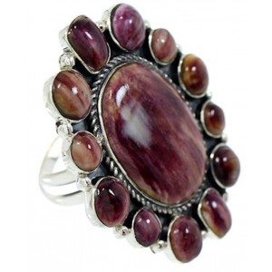 Southwest Purple Oyster Shell Large Statement Ring Size 7-3/4 BW72907