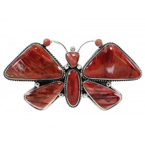 Large Statement Red Oyster Shell Butterfly Ring Size 8-3/4 PS72887