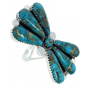 Turquoise Jewelry Large Statement Piece Ring Size 8-1/2 BW74446