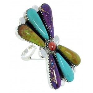 Sterling Silver Multicolor Large Statement Ring Size 7-1/4 BW74474 