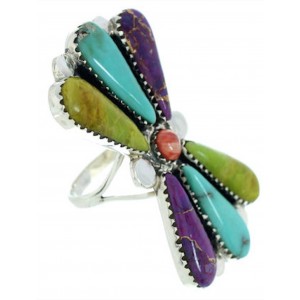 Multicolor Southwestern Large Statement Piece Ring Size 8-1/2 BW74480 