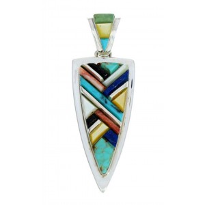 Southwestern Multicolor Sterling Silver Pendant AX23344