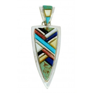 Sterling Silver Multicolor Southwestern Pendant AX23356