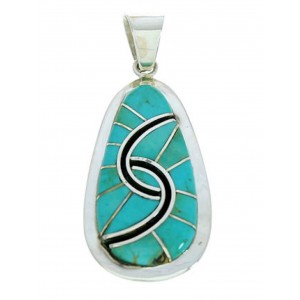 Turquoise Southwestern Sterling Silver Pendant AX23473