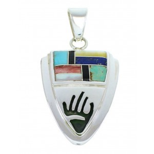 Sterling Silver Jewelry Multicolor Inlay Southwest Pendant YS73204