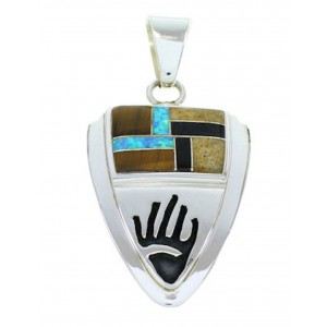 Silver Hand Multicolor Inlay Southwest Pendant YS73206