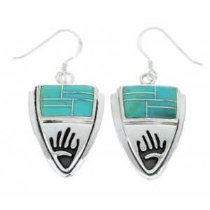 Turquoise Sterling Silver Hand Hook Earrings YS73209