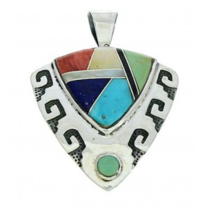 Silver Multicolor Southwest Pendant Jewelry GS75907