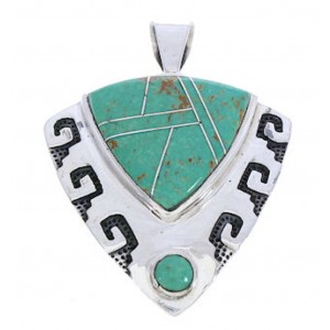 Turquoise Genuine Sterling Silver Jewelry Southwestern Pendant GS75895