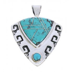 Sterling Silver Jewelry Turquoise Southwestern Pendant GS75897 