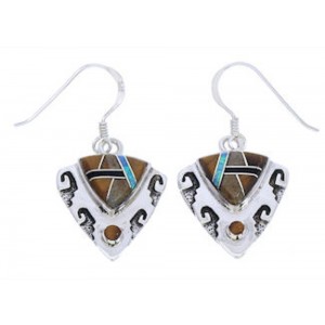 Multicolor Inlay Sterling Silver Southwest Earrings GS75856