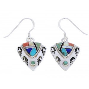 Multicolor Inlay Silver Southwest Earrings GS75854