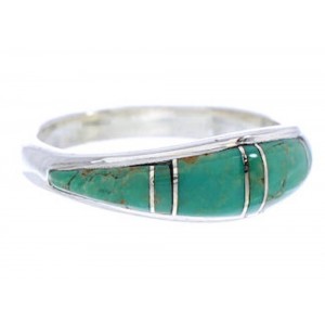 Southwest Turquoise Jewelry Sterling Silver Ring Size 6-3/4 MW74090