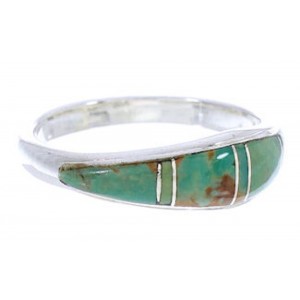 Turquoise Inlay Silver Jewelry Ring Size 4-3/4 MW74144