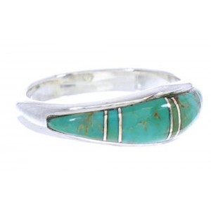 Southwestern Jewelry Turquoise Inlay Ring Size 5-1/4 MW74152