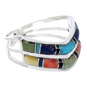 Sterling Silver Southwest Multicolor Ring Size 8-1/4 GS73918