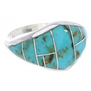Southwestern Turquoise Silver Ring Size 6-1/4 GS74068