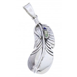 Sterling Silver Multicolor Southwest Feather Pendant Jewelry GS73569