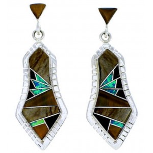 Multicolor Southwest Sterling Silver Post Earrings MW73495