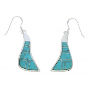 Turquoise Southwest Sterling Silver Hook Earrings MW73368