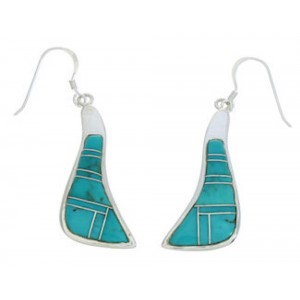 Turquoise Jewelry Southwest Sterling Silver Hook Earrings MW73373