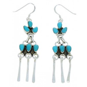 Southwest Silver Turquoise Hook Earrings MW73387