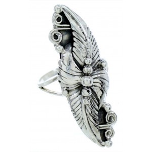 Genuine Sterling Silver Jewelry Leaf Ring Size 7-1/2 UX32004