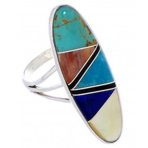 Sterling Silver Southwest Multicolor Ring Size 6-3/4 YX33772