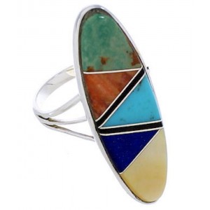 Southwest Multicolor Silver Ring Size 5-1/2 YX33797