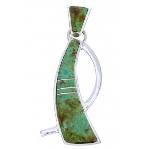 Southwest Sterling Silver Turquoise Inlay Slide Pendant BW74520