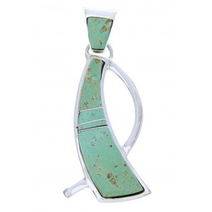 Turquoise Inlay Sterling Silver Slide Pendant Jewelry BW74521