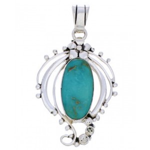 Genuine Sterling Silver Turquoise Pendant Southwest Jewelry BW74967