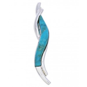 Turquoise Sterling Silver Southwest Jewelry Slide Pendant BW75103