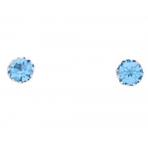 Sterling Silver Blue Zircon December Birthstone Jewelry Post Earrings NX88582