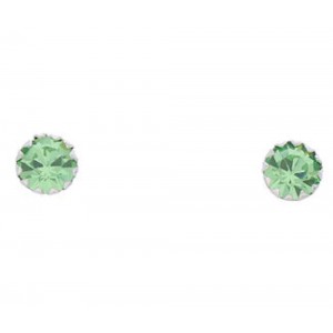 Peridot And Genuine Sterling Silver August Birthstone Post Earrings NX88583