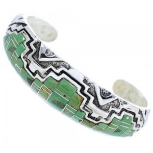 Sterling Silver Turquoise Inlay Southwest Cuff Bracelet MX27167