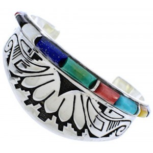 Water Wave Jewelry Multicolor Sterling Silver Cuff Bracelet MX27297