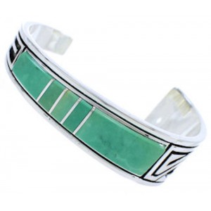 Turquoise Southwestern Feather Jewelry Silver Cuff Bracelet MX27313