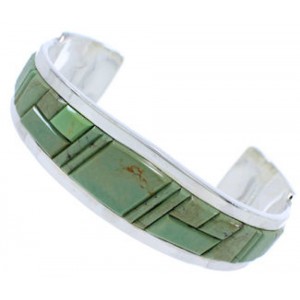 Sterling Silver Turquoise Inlay Southwest Cuff Bracelet EX27780