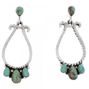 Silver Southwest Turquoise Post Dangle Earrings MW75980