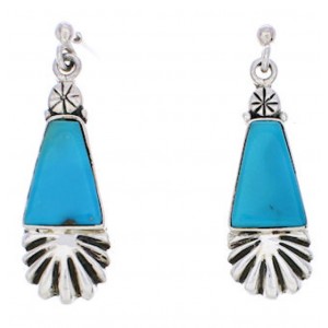 Turquoise Jewelry Southwest Silver Post Dangle Earrings MW76002