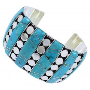 Sterling Silver Southwestern Turquoise Cuff Bracelet Jewelry EX27848