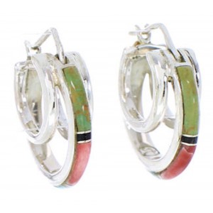 Multicolor Southwest Post Hoop Earrings GS75667