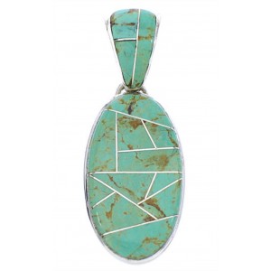 Turquoise Inlay Sterling Silver Pendant GS75682 